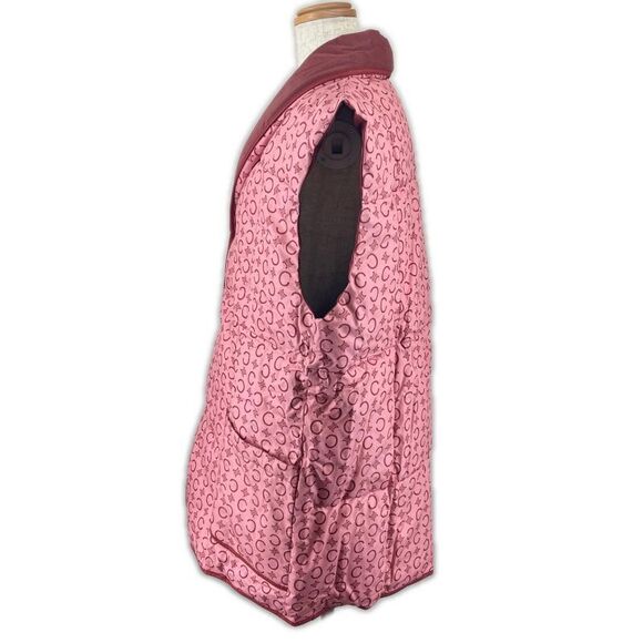 ◇celine Saf1553736 100% Cotton Triomphe Sleeper Down Vest Pink M~L Made In - Picture 2 of 9